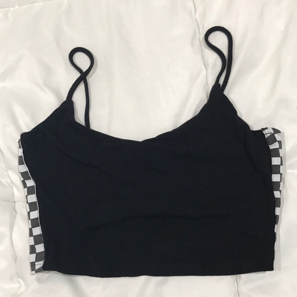 Soft trendy checkered crop top